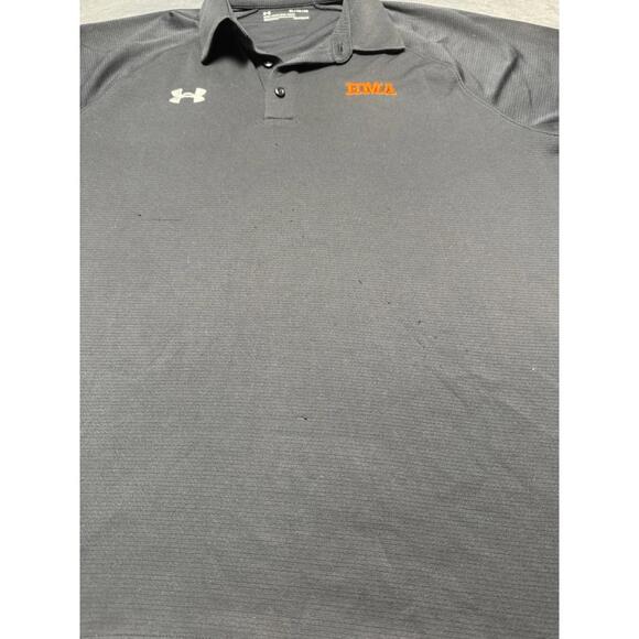 Under Armour HeatGear Polo Shirt XL Black Hargrave Military Academy HMA - Picture 3 of 4